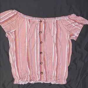 Pink off the shoulder shirt